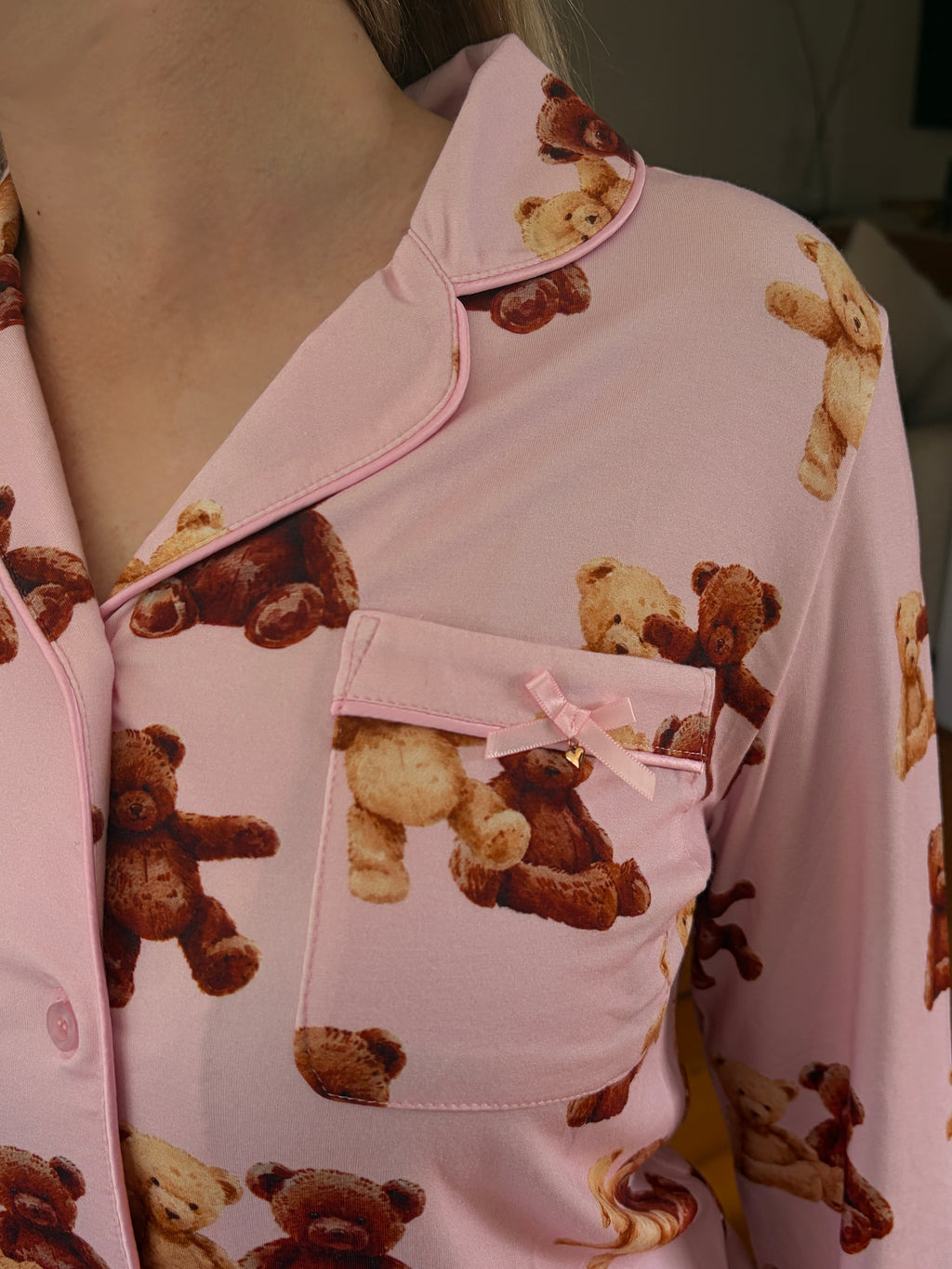 Teddy Bear Button Up Long Sleeve