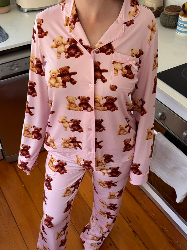 Teddy Bear Button Up Long Sleeve