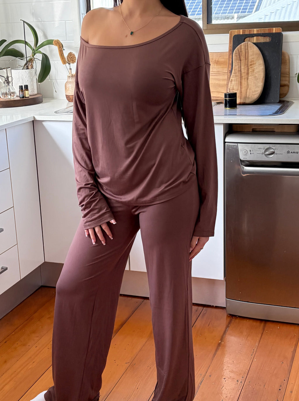 Bamboo Pants in Chocolate Brown