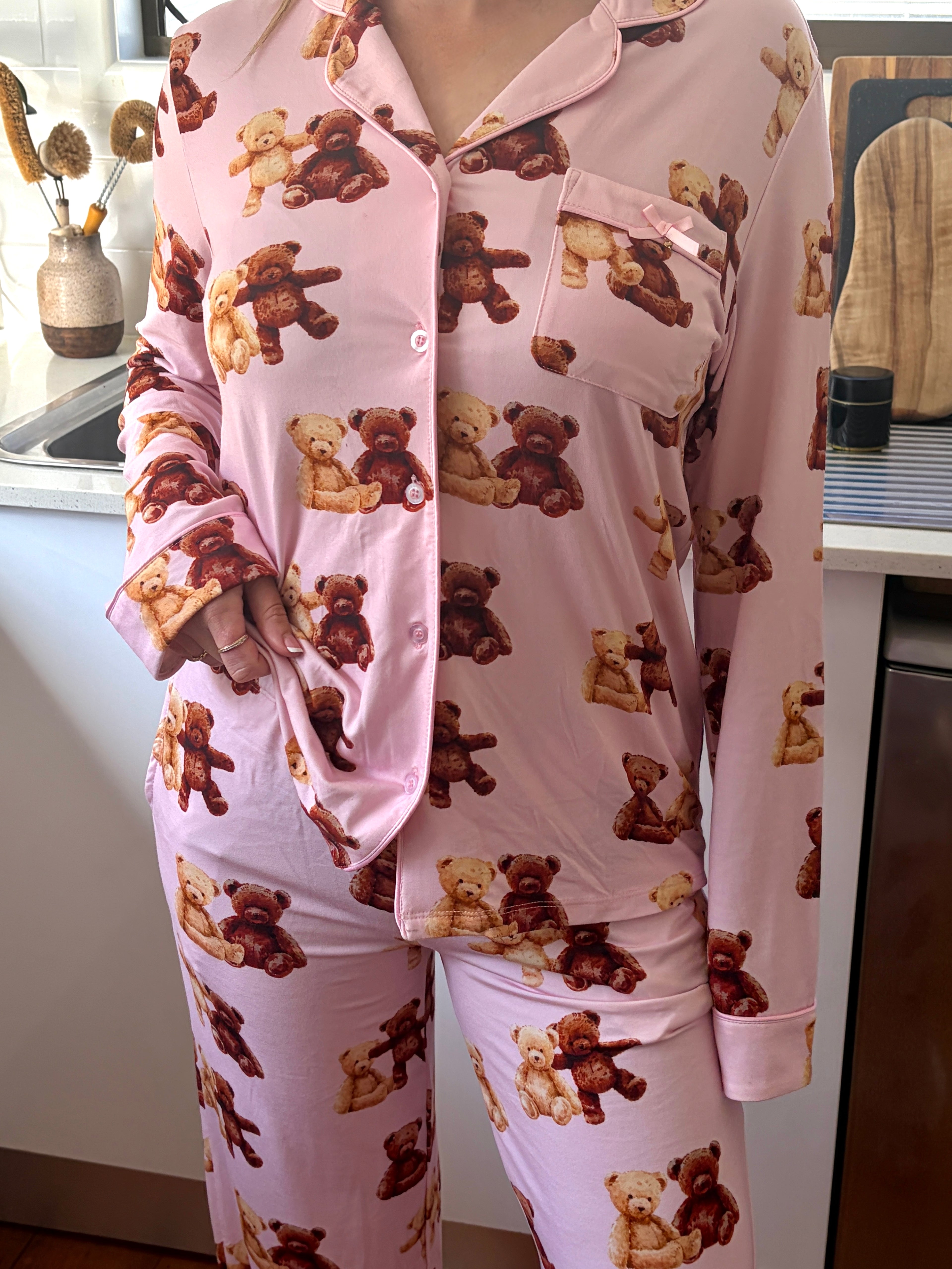 Teddy Bear Button Up Long Sleeve