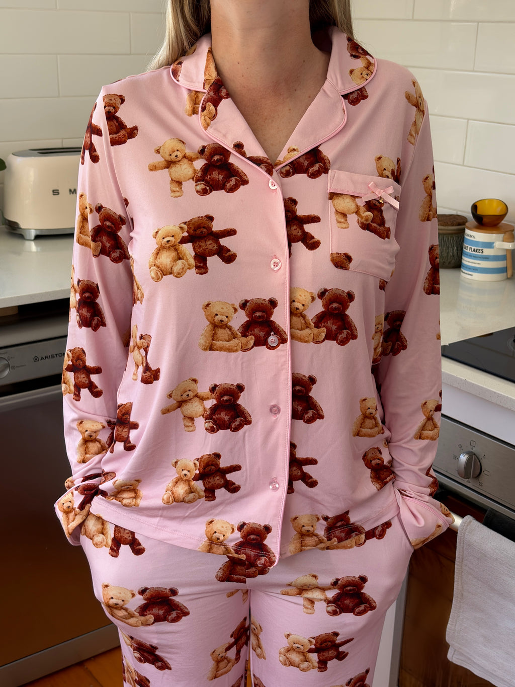 Teddy Bear Button Up Long Sleeve