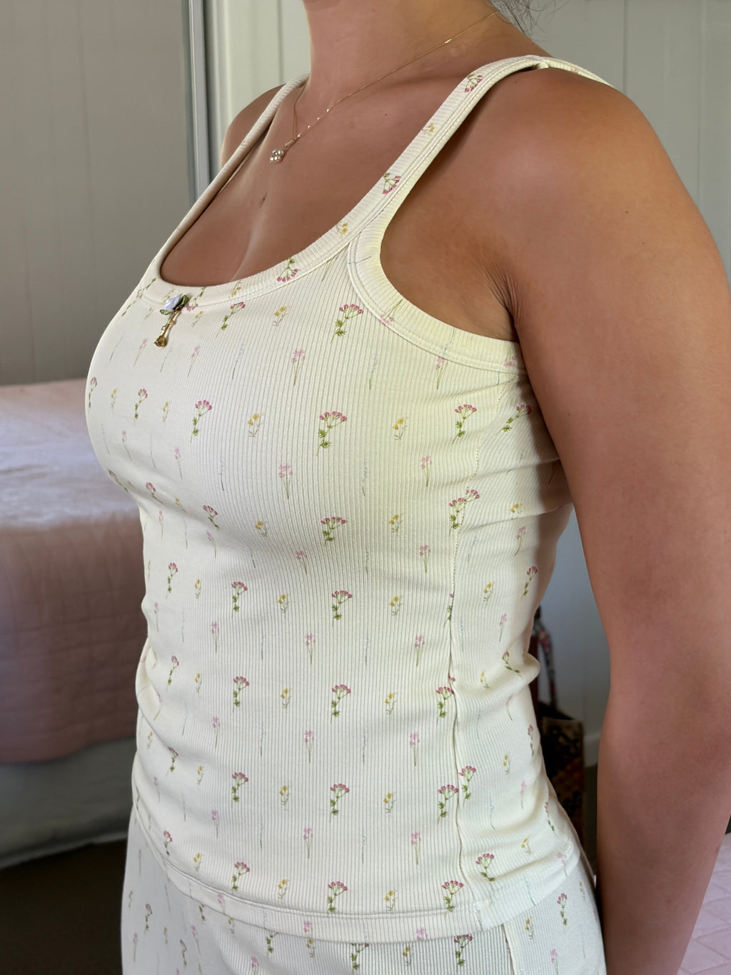 Ribbed Tank Top in Buttercream Yellow