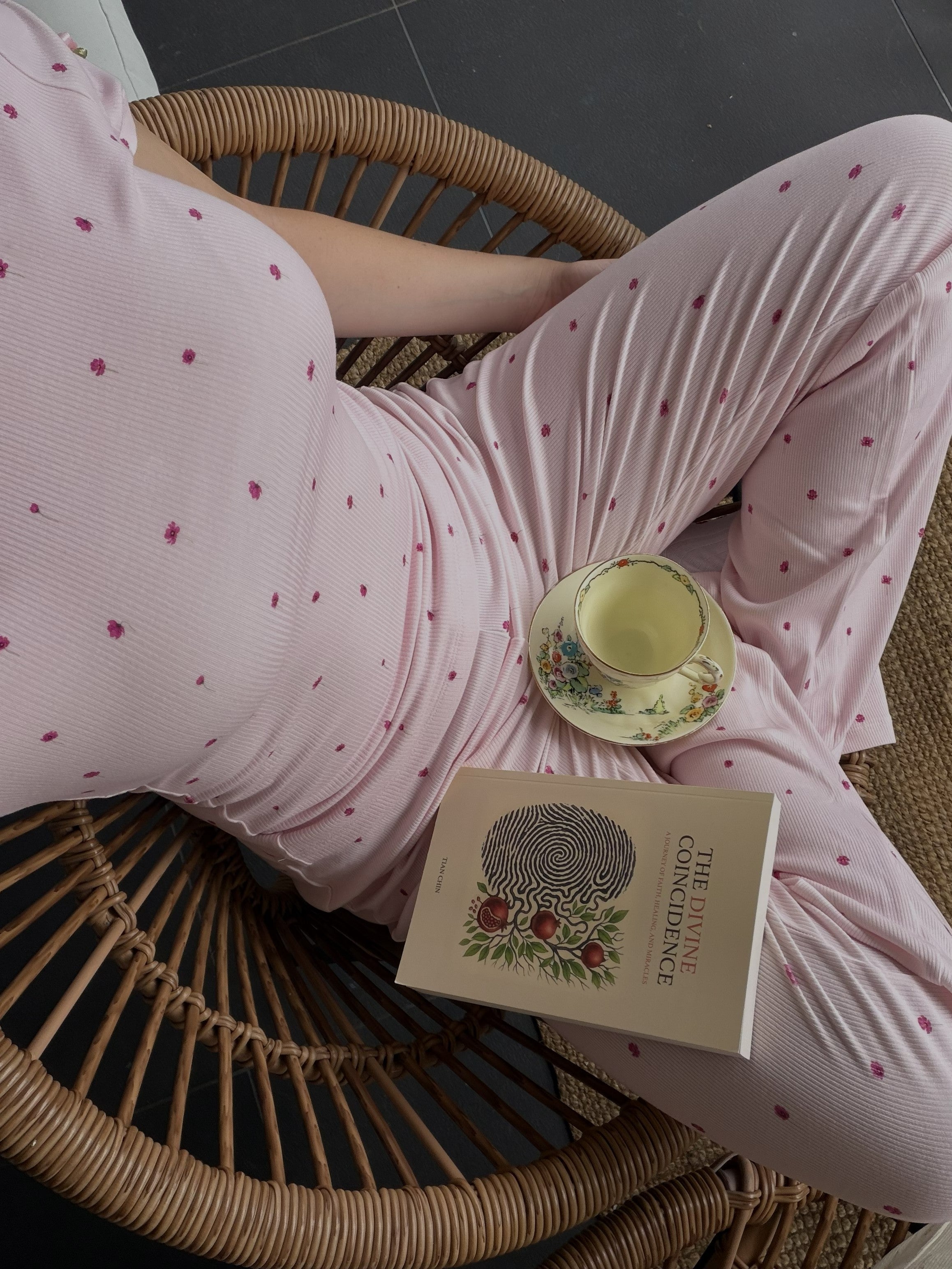 Ribbed Pants in Pink Camellia